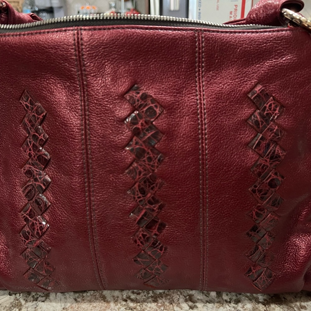 Elegant BRIGHTON Burgundy Leather Handbag. JUST REDUCED!!!